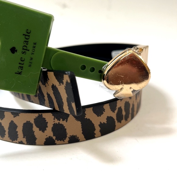 NWT Kate Spade Reversible Leopard Animal Print & Black Belt – Gold Buckle main image 7